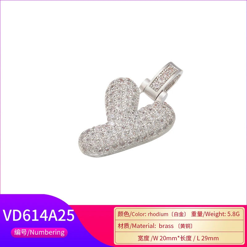 ZHUKOU 20x29mm delicate 26 silver color letter pendant for women handmade DIY necklace earrings jewelry accessories mode: VD614