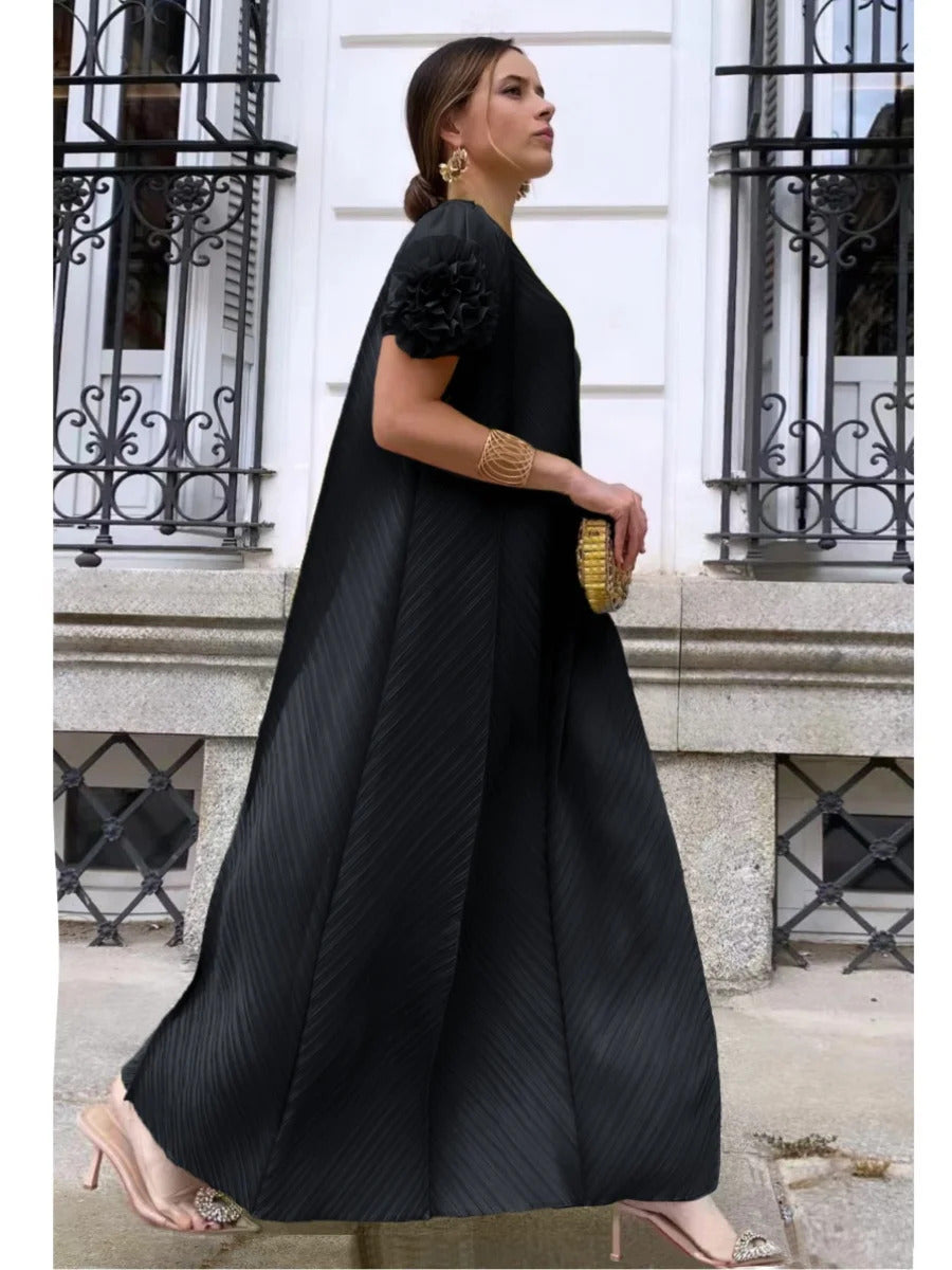 Miyake Pleated Heavy Industry Flower Disc Geometric Pleated Dress Versatile Age-reducing Mother Outfit 2024 for Women