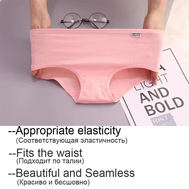 7Pcs For Woman Cotton Underpants Sexy Soft Breathable Briefs Female Panties Girls Cute Solid Color Underwear Women Panties Hot