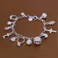 Hot 925 Sterling Silver Cute Buckle Side Chain Solid Bracelet for Women Men Charm Party Gift Wedding Fashion Jewelry