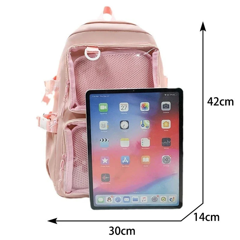 Japanese Kawaii Itabag Women New 2024 Transparent Backpack Women Large Capacity Ita Backpack School Bags For College Student JK