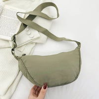 Casual Nylon Hobos Crossbody Bag for Women Shoulder Bag Woman Half Moon Chest Bags Tote Lady Travel Shopper Bag Female Purses