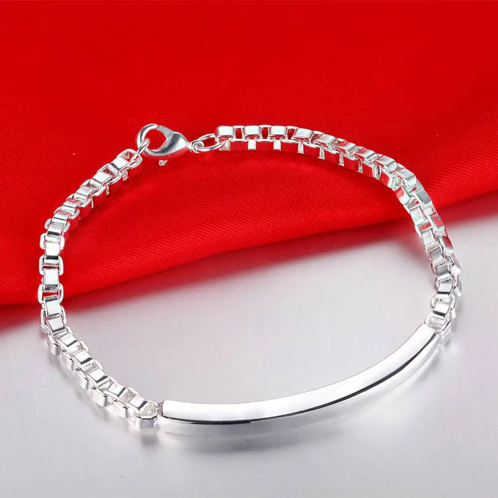 925 Sterling Silver Rose Flowe Bracelet Nice Snake Chain High Quality For Women Men Fashion Jewelry Wedding Engagement Party