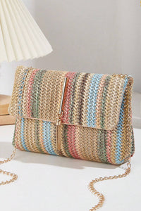 Apricot Bohemian Woven Gold Chain Shoulder Bag