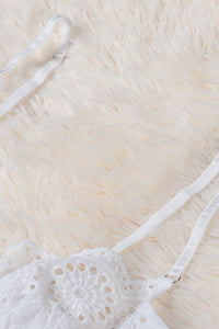 White Adjustable Hollow Out Lace Bralette