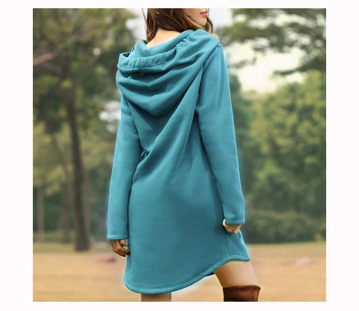 Jocoo Jolee Casual Loose Solid Women Hoodies Long Style Sweatshirt Casual Pocket Oversized Hoodie kpop Hoody Dress Pullover