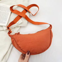 Casual Nylon Hobos Crossbody Bag for Women Shoulder Bag Woman Half Moon Chest Bags Tote Lady Travel Shopper Bag Female Purses