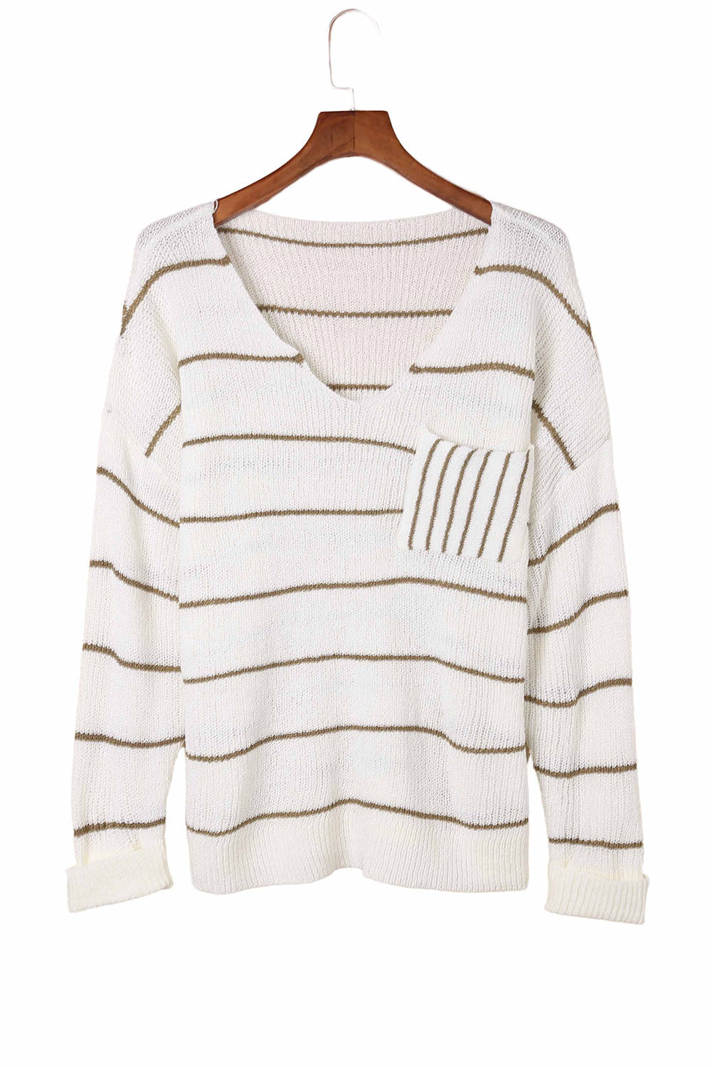 Stripe Chest Pocket Striped Sweater