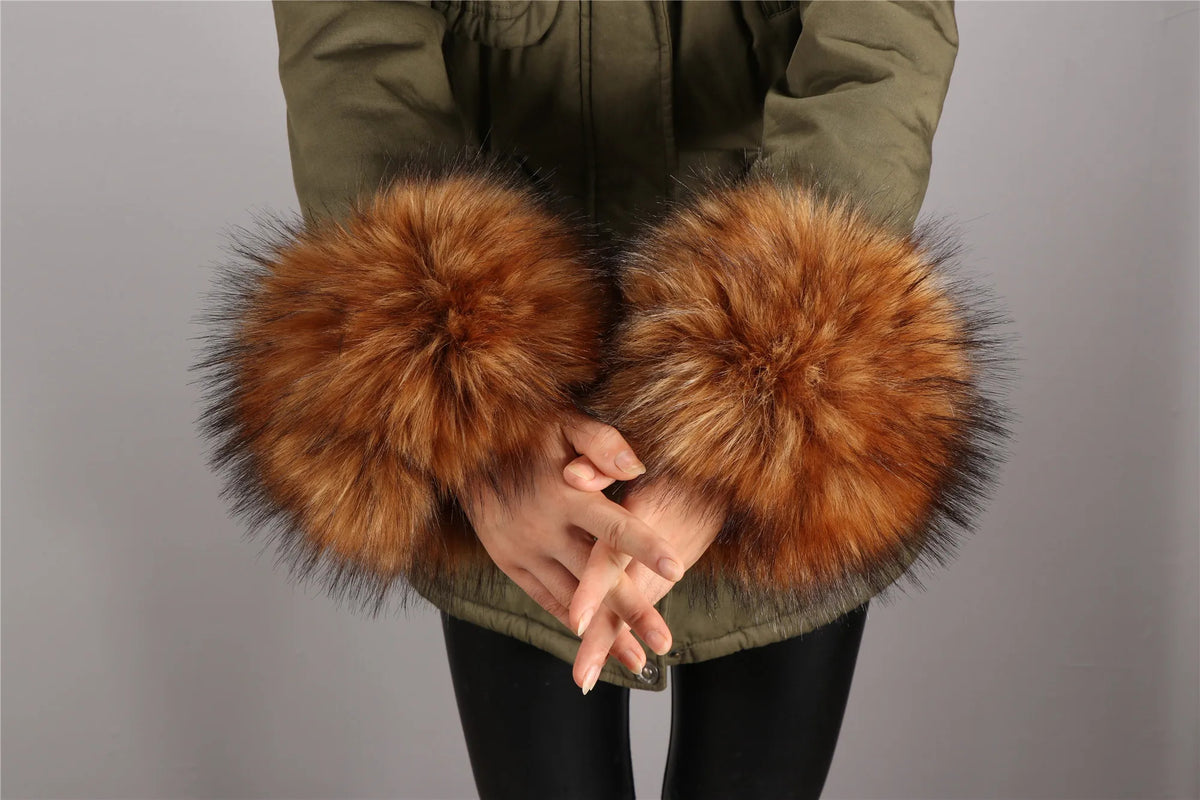 Imitation Raccoon Fox Hair Fluffy Hand Rings Fluffy Wrist Guards Women's Cuffs Imitation Rabbit Fur Bracelets Cuffs Wrist Covers