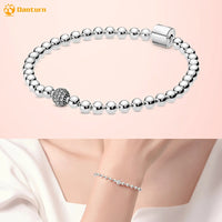 Danturn 925 Sterling Silver Bracelets Gold Heart, Butterfly Crown Women Bangles Luxury Jewelry Anniversary GIft DIY Fashions