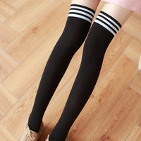 Thigh High Socks Striped Women Sexy Long Stockings Female Over Knee Socks Nylon Women'S Leg Warmers