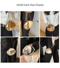 Designer Acrylic Shell Shape Clutch Bag Gold Silver Women Evening Party Bag Cute Shiny Metal Shoulder Crossbody Bags Small Purse