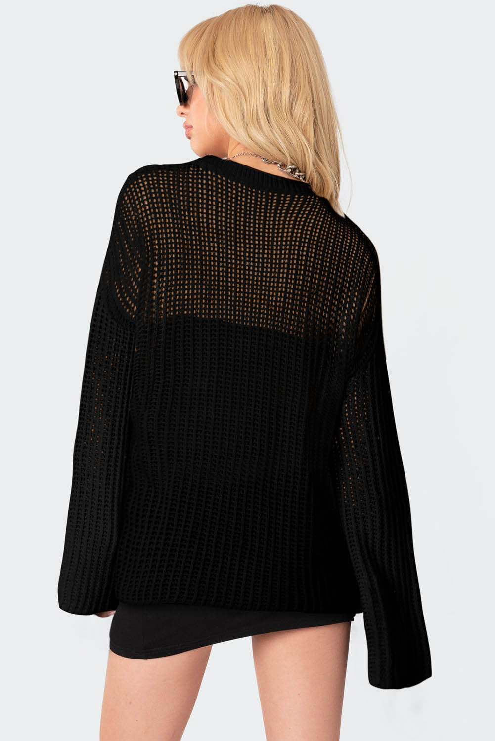 Black Seeing Stars Oversized Sweater