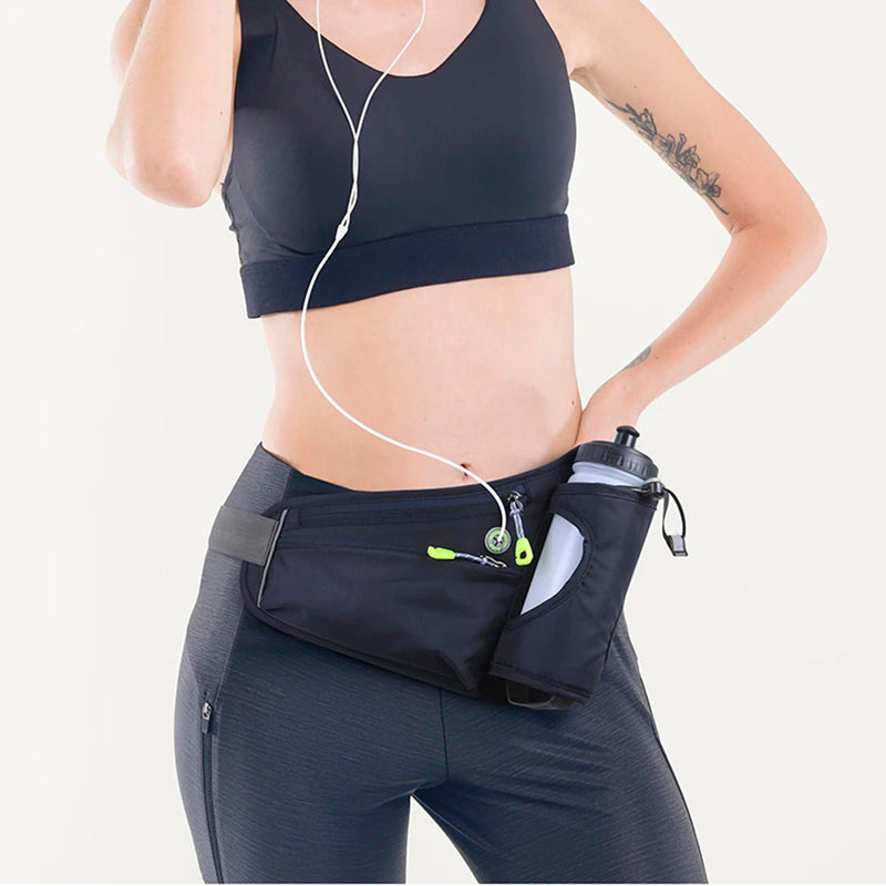 Running Waist Bags Water Bottle Holder Hydration Belt Bag Men Women Sports Fanny Pack Gym Running Cell Phone Jogging Cycling Bag