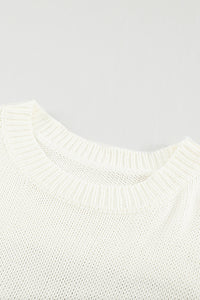 Green Oversize Knitted Drop-shoulder Sleeve Sweater