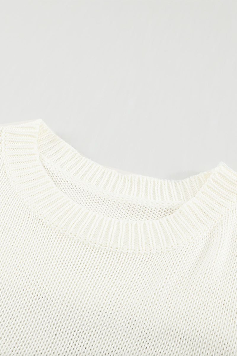 Green Oversize Knitted Drop-shoulder Sleeve Sweater