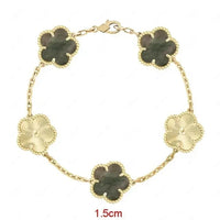 925 Sterling Silver Bracelet with Multiple Stones, Lucky Clover High Quality Elegant Classic Ladies Party Dating Birthday Gift