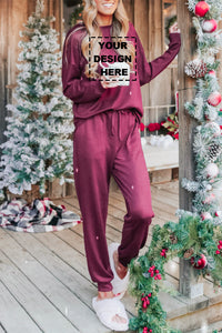 Blank Apparel - Long Sleeve Pullover and Jogger Pants Lounge Set