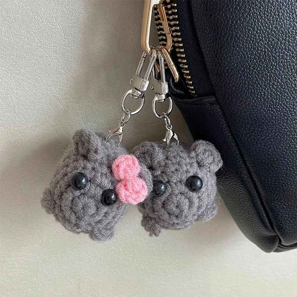 ZAKOL Sad Hamster Violin Song Plush Keychain Bag Charm Funny Cute 2024 Key Ring Accessories Gift for Girlfriend