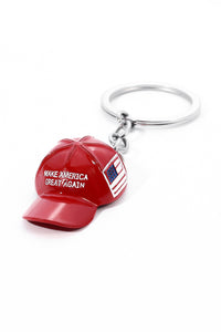 Fiery Red Make America Great Again Cap Pendant Keychain