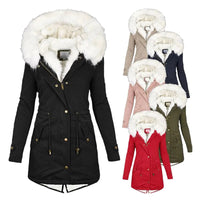 Women Jacket Parka Long Parkas Female Cotton Hooded Overcoat Loose Long Coat Thick Warm Windproof Casual Autumn Winter Plus size