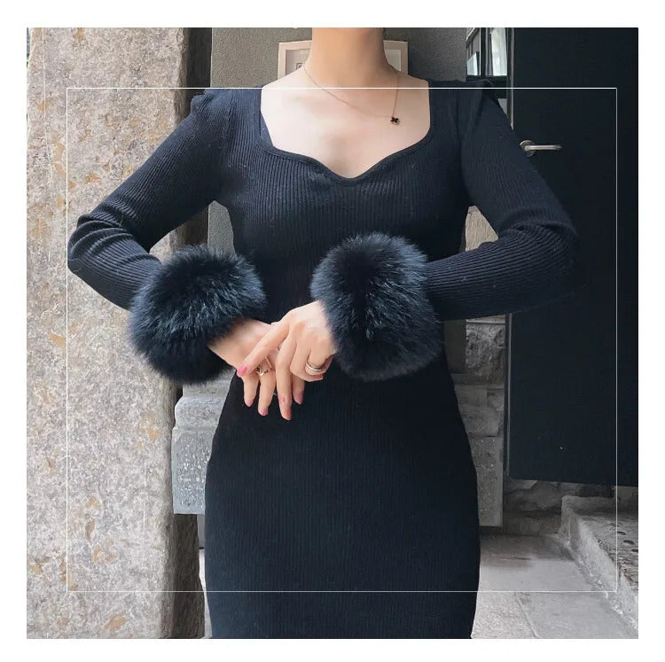 Natural Fox Fur Cuffs Wrist Arm Warmer Women Jacket Coat Sleeve Fur Triming Ladies Bracelet Real Fur Wristand Glove Snap Ring