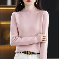 100% Pure Wool Half-neck Pullover In Autumn And Winter New Cashmere Sweater Women's Casual Knit Top Women's Coat 19 Colors