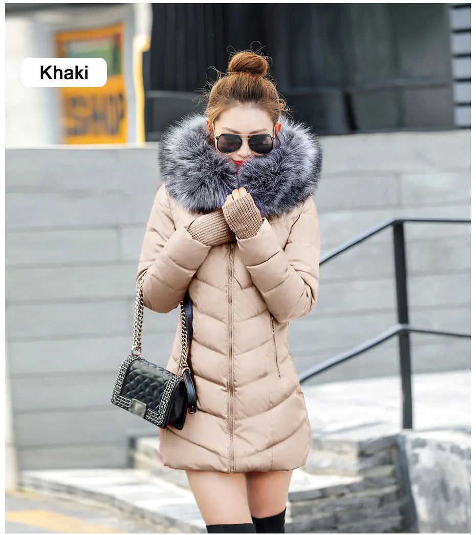 2024 New Arrival Fashion Slim Women Winter Jacket Cotton Padded Warm Thicken Ladies Coat Long Coats Parka Womens Jackets