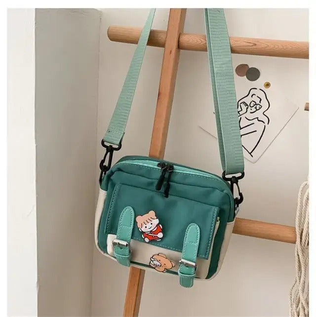 Korean Style Canvas Shoulder Bag For Women New Fashion Female Crossbody