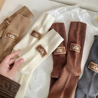 Winter Cozy Thickened Pile Socks Mid Calf Length Casual Cotton Soft Warm Comfortable Footwear Seasonal Hosiery