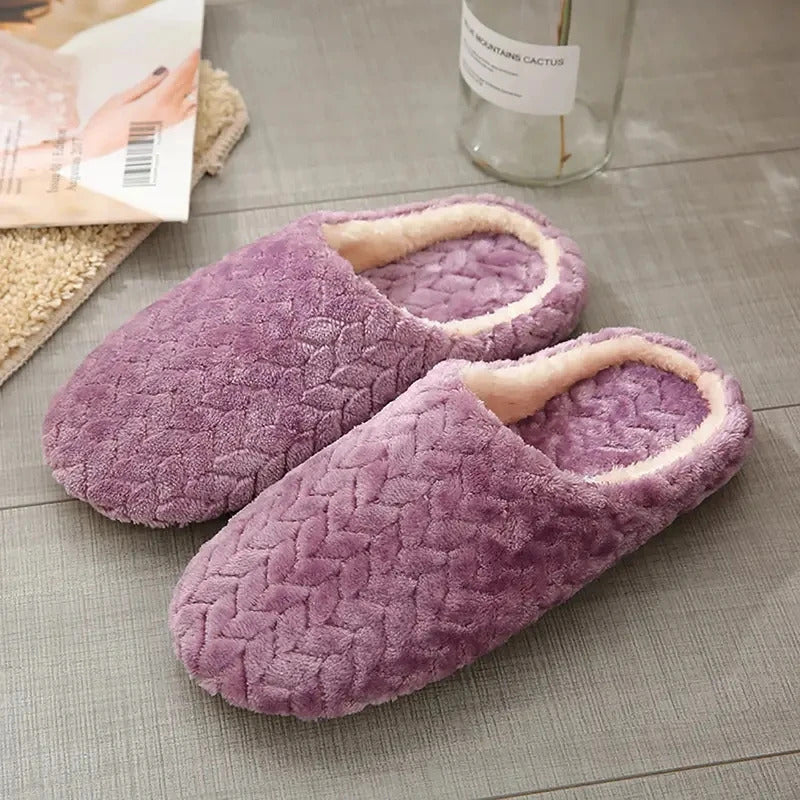 Unisex Fluffy Home Slippers Soft Lightweight Anti Slip Comfortable Indoor Slides for Autumn Winter