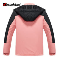 MAGCOMSEN Womens Ski Jacket Winter Warm Fleece Parka Windproof Rain Snowproof Thermal Heavy Coat Hiking Ladies Snowboard Anorak