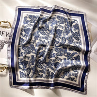 Print 70cm Silk Satin Headkerchief Women Luxury Design Neck Tie Scarf Female Hair Hand Wrist Foulard Shawl Hijab Bandana