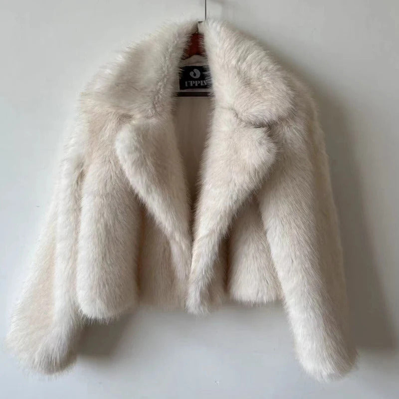 2024 Luxury Brand Autumn Winter Fur Coat Women Short Lazy Wind Fox Fur Jacket Cropped Fluffy Casaco De Pele Feminino