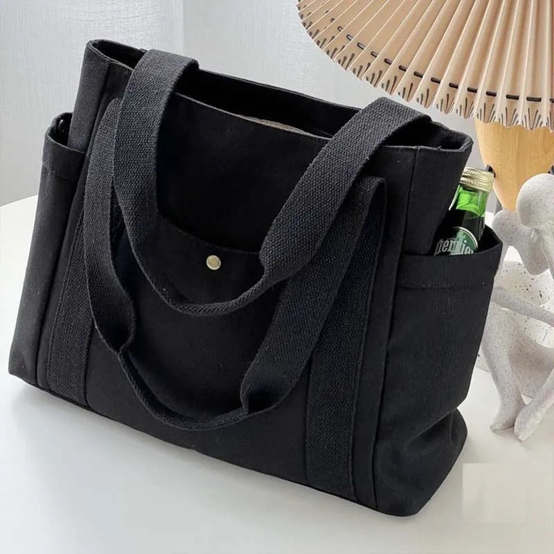 Large Capacity Canvas Tote Bags for Work Commuting Carrying Bag College Style Student Outfit Book Shoulder Bag Bolsos Para Mujer