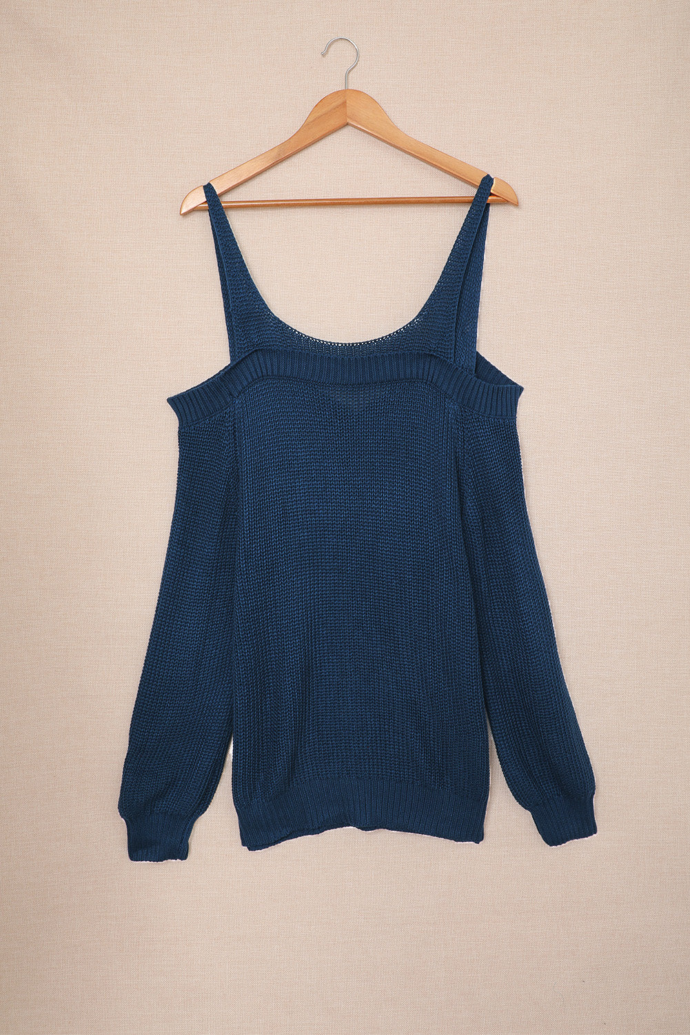 Dark Blue Dew Shoulder Juliette Knitted Sweater