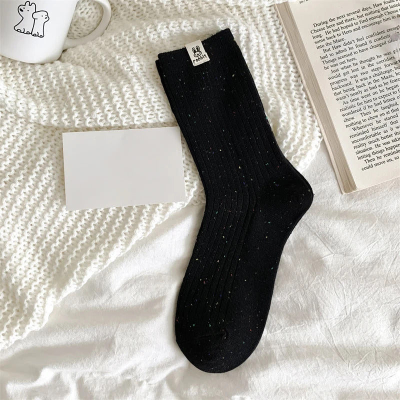 Women's Socks Korean Style Trendy Breathable Casual Dots Cartoon Crew Socks For Girls Novelty Color Warm Socks Comfortable Soft