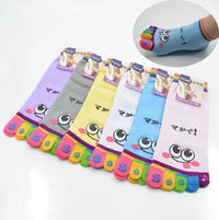 Cute Casual Five-toed Crew Finger Show Funny Short Cartoon Cotton Smiley Bear Socks