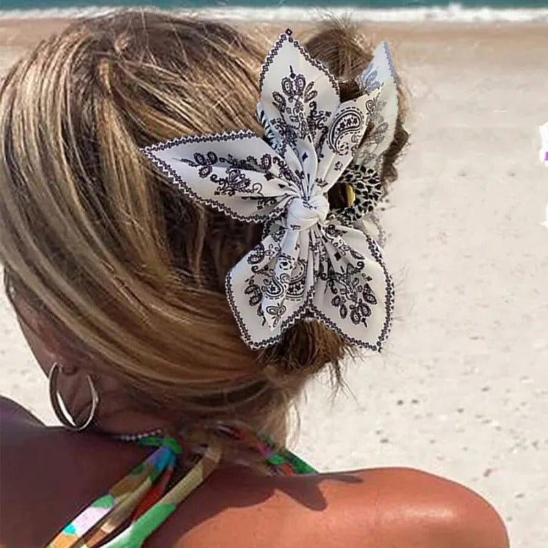 1pc new double-sided cashew flower love grabbing clip butterfly knot hair clip summer vacation shark clip fashion