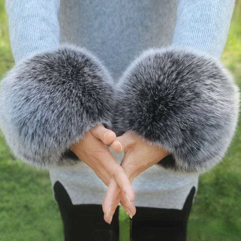 Imitation Raccoon Fox Hair Fluffy Hand Rings Fluffy Wrist Guards Women's Cuffs Imitation Rabbit Fur Bracelets Cuffs Wrist Covers