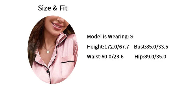 Women's Pajamas Autumn Luxurious Solid Satin Long Sleeve Pajama Set Elegant Lapel Collar Top & Long Pants Sleepwear & Loungewear