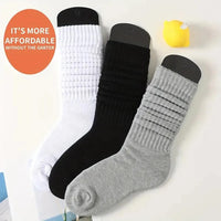 3 Pairs Pleated Mid Length Socks Women's Fashion Lolita Bubble Socks Comfort Non Pilling Autumn Versatile Girl Elephant Socks