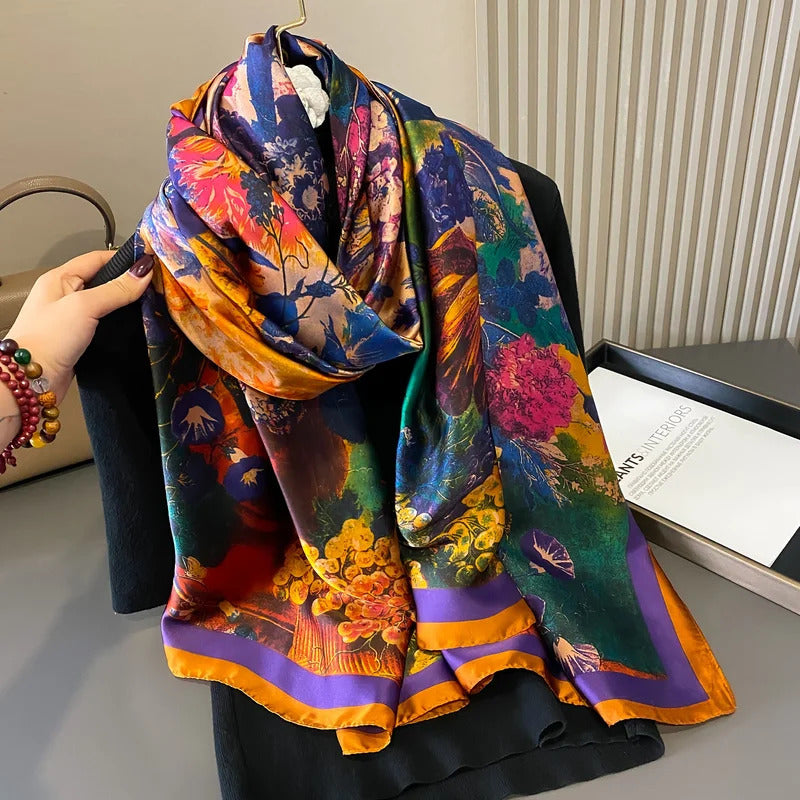 Luxury Brand Scarf Spring Summer Women Beach Sunscreen Fashion Party Shawl China Quality Silk Lady Popular Print Scarves Hijab