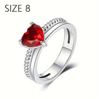 S925 Sterling Silver Valentine's Day Red Series Red Heart Charm Bow Ring Heart Necklace Fit Bracelet DIY for Women Jewelry Gift