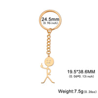 Skyrim Hip Hop Fxck You Funny Doodle Pendant Keychain Holder Stainless Steel Middle Finger Stickman Keyring Car Key Chains Gift