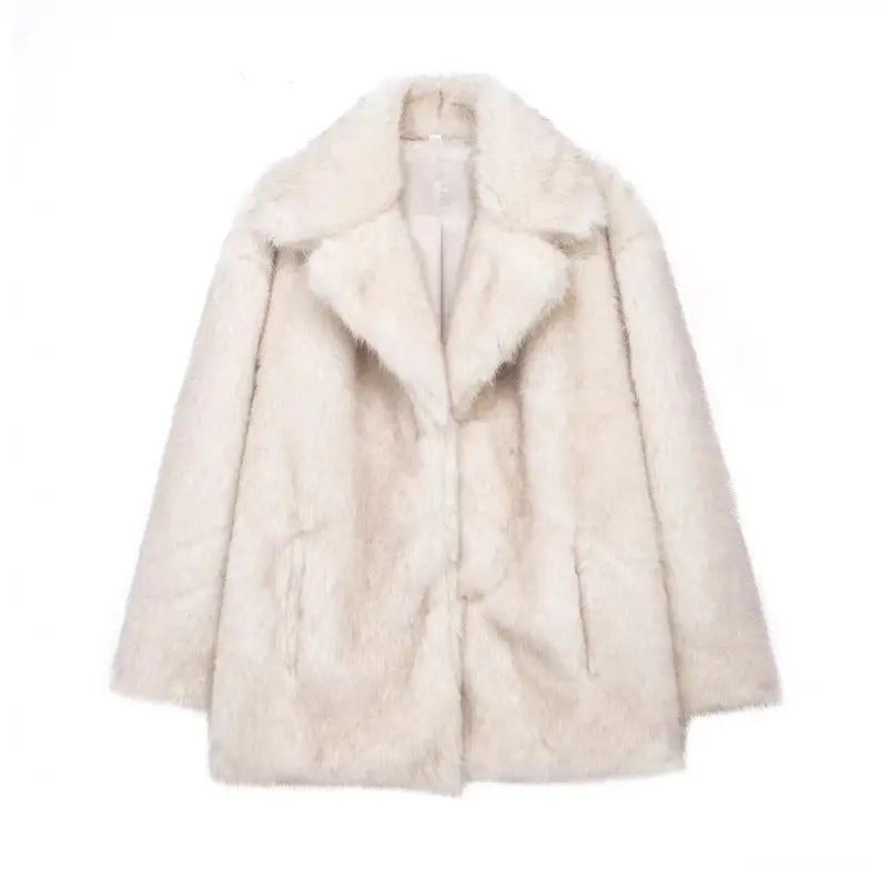 New Street Style Long Plush Coat Women With Thick Warm Cold Autumn Winter Faux Fur Coat High-Quality Fluffy Dyed Fox Fur Jacket