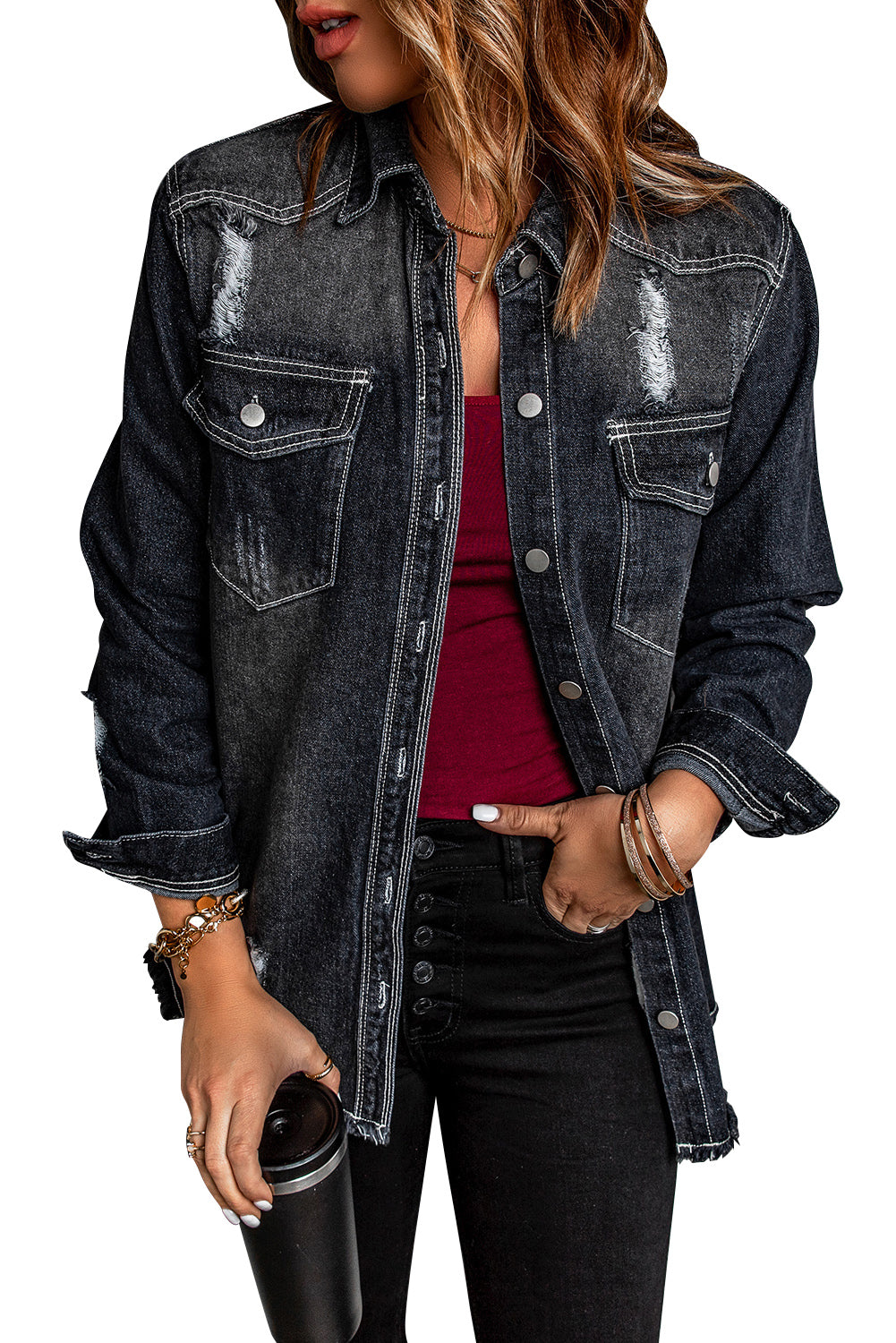 Blank Apparel - Blue Distressed Denim Jacket