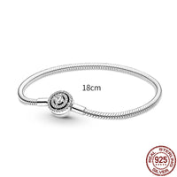 New in 925 Sterling Silver Snake Chain Charm Bracelet Fits Original 925 Pendant Charm BeadS For Women Heart Bracelets Jewelry