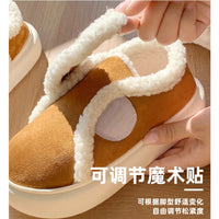 Warm Cotton Slippers Women Men Winter Platform Shoes Soft Plush Thick Sole Couples Indoor Home Floor Footwear With Heels