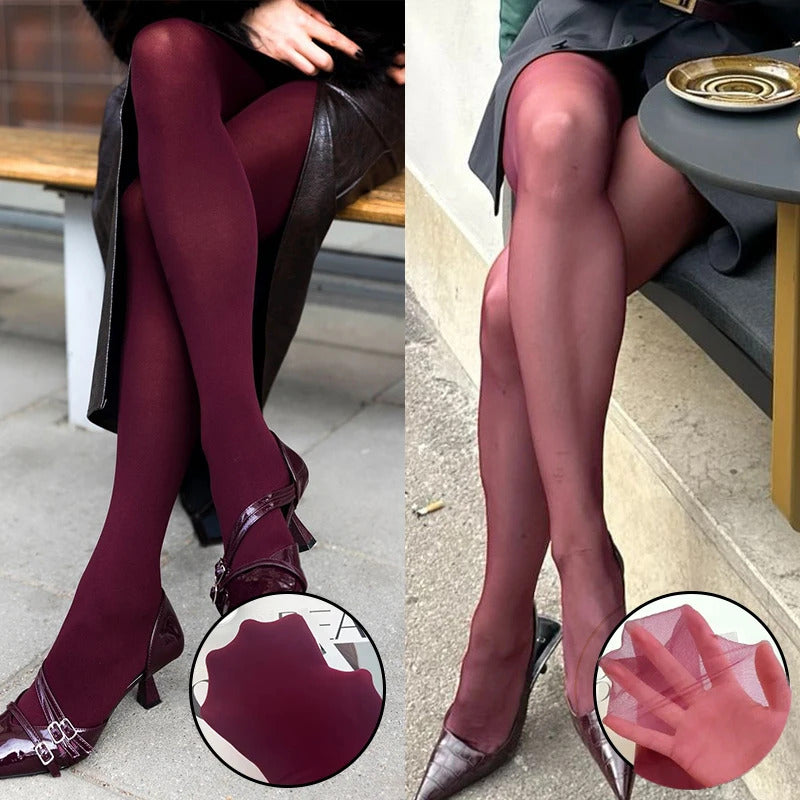 Talenza Women's Tights Slim Stockings Pantyhose Super Elastic Large Size Leggings Red Women's Sexy Tights Spring Autumn Winter